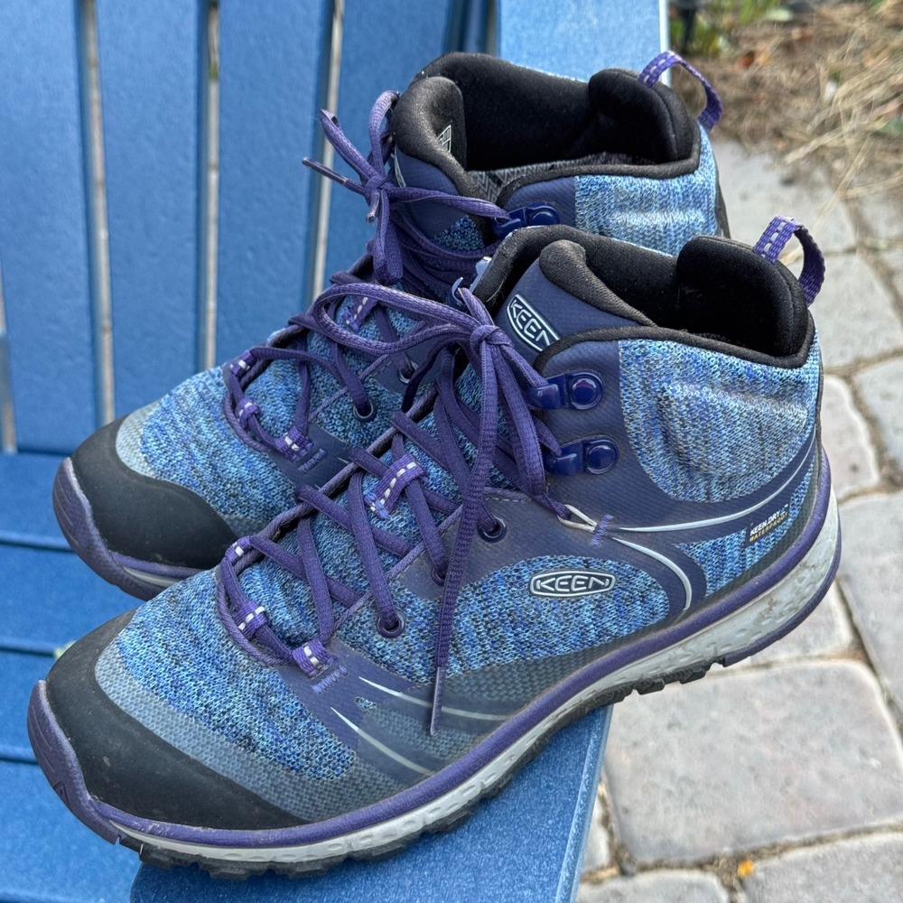 Keen Terradora Mid Waterproof Hiking Boots Womens 6 Blue Purple 1016502 Trail